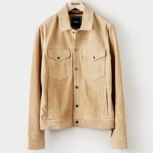 NWT TODD SNYDER ITALIAN SUEDE SNAP DYLAN JACKET IN CAPPUCCINO
